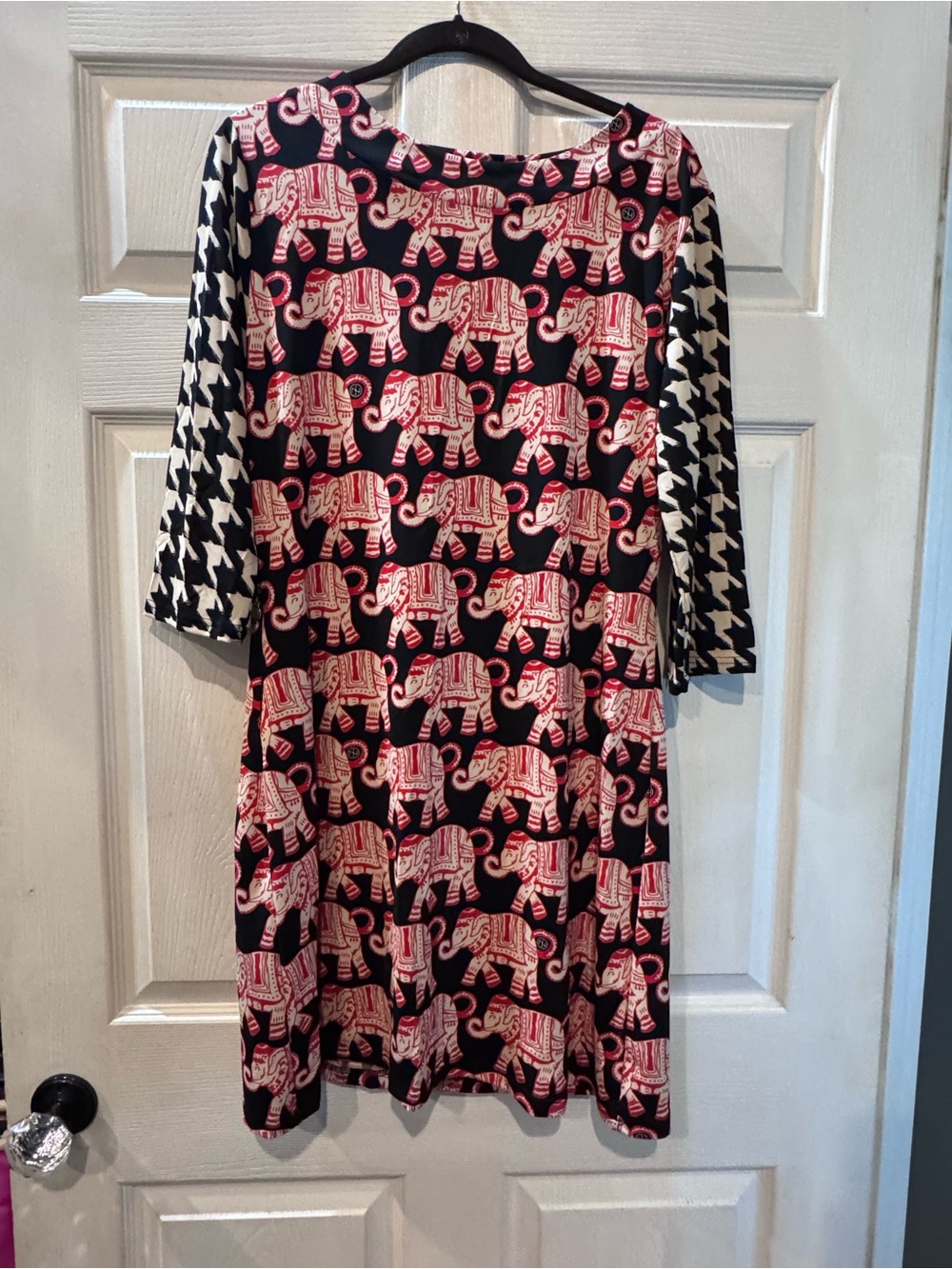 Women’s Black & Red Elephant Print Dress